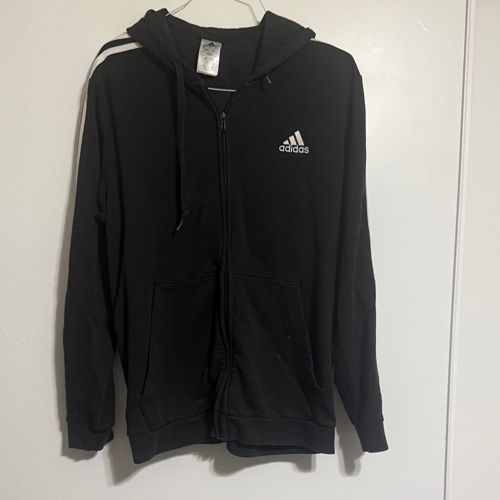 Adidas Black Hoodie with White Logo